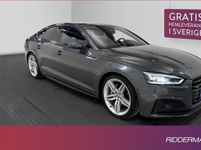 Audi A5Quattro 40 TDI S-Line Värmare Navi 360° Kamera 2019, Sportkupé