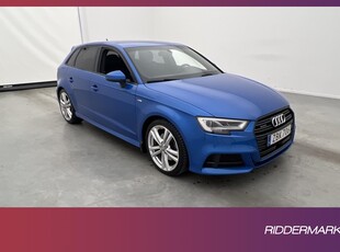 Audi A3 2.0 TDI Quattro 184hk S-Line Kamera Halvskinn B&O