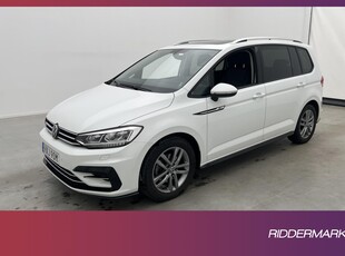 Volkswagen Touran TSI 150hk R-Line 7-Sits Pano Kamera Drag