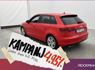 Audi A3Sportback Q Ambition Pano Värm 2015, Halvkombi