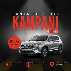 Hyundai Santa Fe 1.6T-GDi PHEV 4WD 7-SITS ADVANCED OMG LEV! 2,99% RÄNTA