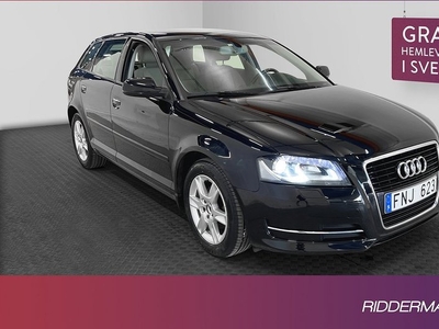 Audi A3Sportback 1.6 TDI 0.42l mil Välservad Drag 2012, Halvkombi