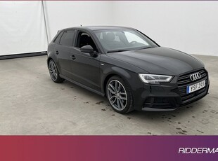 Audi A3Sportback 35 TFSI S-Line Svart-Optik Värm Sensorer 2019, Halvkombi