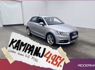 Audi A1Sportback TFSI S-Line M&K-Värmare 2017, Halvkombi