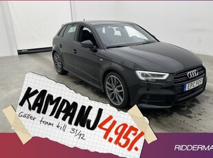 Audi A3Sportback 30 TFSI S-Line Sensor 2019, Halvkombi