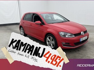 Volkswagen Golf1.4 TSI GT Sensorer Alcant 2014, Halvkombi