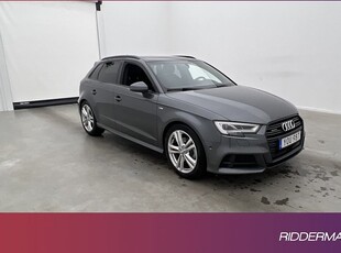 Audi A3SB 2.0 TFSI Q S-Line Pano Värmare Svart optik 2018, Halvkombi