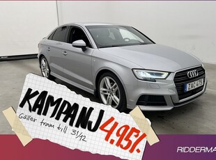 Audi A3Sedan TFSI S-Line Skinn Tyg Sport 2018, Halvkombi