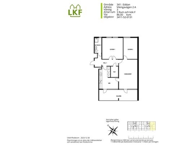 Hyr ett 3-rums lägenhet på 86 m² i Eddan