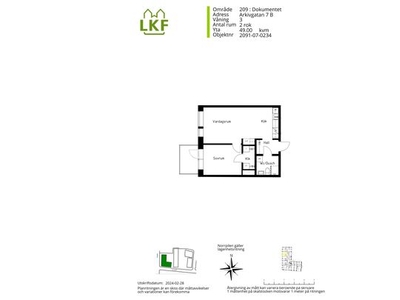 Hyr ett 2-rums lägenhet på 49 m² i Dokumentet