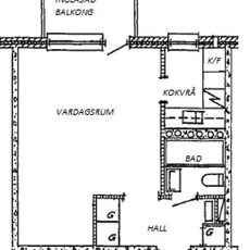 1 rokv, Kaptensgatan 27A, Motala