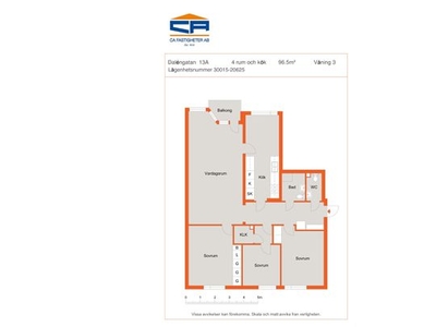 Hyr ett 4-rums lägenhet på 96 m² i Kalmar