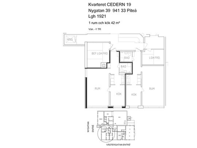 Hyr ett 1-rums lägenhet på 42 m² i Piteå