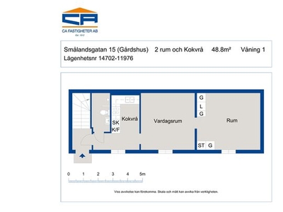 Hyr ett 2-rums lägenhet på 49 m² i Kalmar