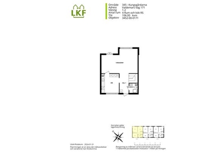 Hyr ett 4-rums lägenhet på 106 m² i Kungsgårdarna