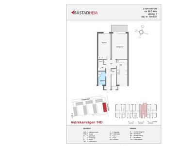 Hyr ett 2-rums lägenhet på 66 m² i Astrakanvägen