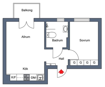 2 rums lägenhet i Bromma