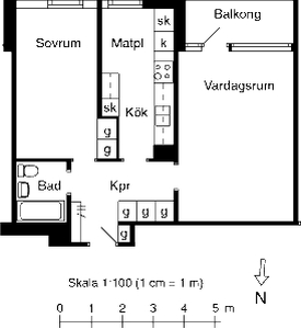 2 rums lägenhet i Nässjö