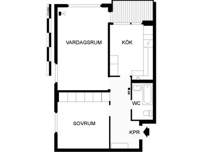 2 rums lägenhet i Sandviken
