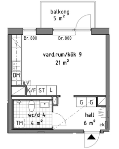 1 rums lägenhet i Sundbyberg