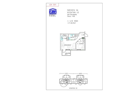 Hyr ett 2-rums lägenhet på 37 m² i Piteå