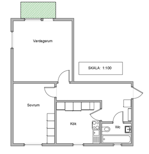 2 rums lägenhet i Boden