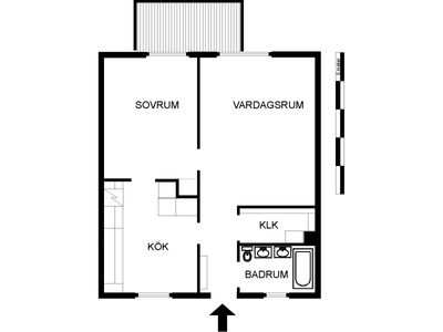 2 rums lägenhet i Sandviken