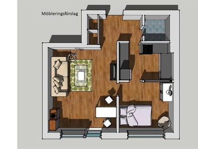 Hyr ett 2-rums lägenhet på 45 m² i Uppsala