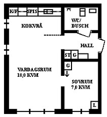 2 rums lägenhet i Holmsund