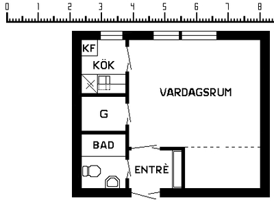 1 rums lägenhet i Vimmerby