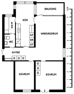 3 rums lägenhet i Vimmerby