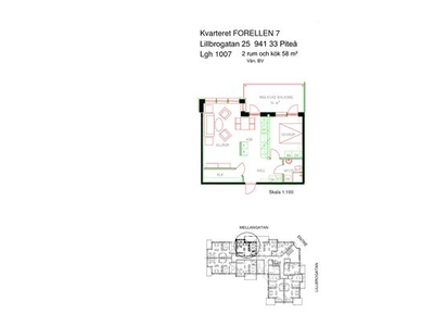 Hyr ett 2-rums lägenhet på 58 m² i Piteå