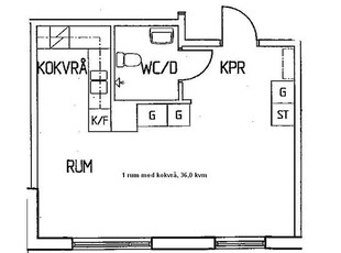 Hyr ett 1-rums lägenhet på 36 m² i Umeå