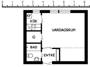 1 rums lägenhet i Vimmerby