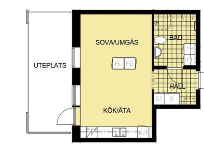 Hyr ett 1-rums lägenhet på 38 m² i Jönköping