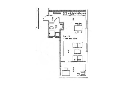 Hyr ett 1-rums lägenhet på 44 m² i Umeå