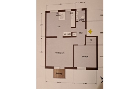 Hyr ett 2-rums lägenhet på 60 m² i Linköping