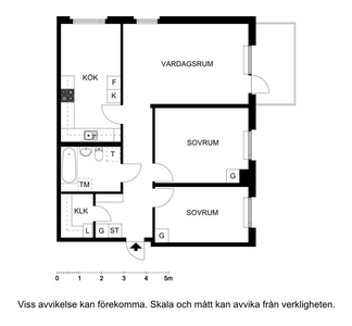 3 rums lägenhet i Växjö