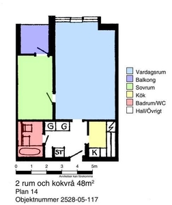 2 rums lägenhet i Norrköping