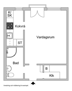 1 rums lägenhet i Halmstad