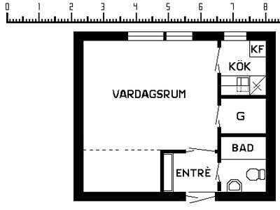 1 rums lägenhet i Vimmerby