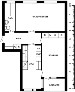 2 rums lägenhet i Storebro