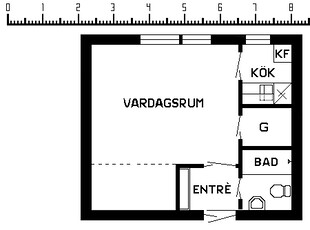 1 rums lägenhet i Vimmerby