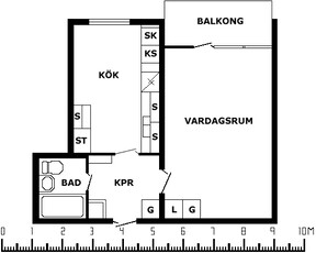 1 rums lägenhet i Vimmerby