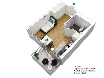 Hyr ett 1-rums lägenhet på 22 m² i Kristineberg