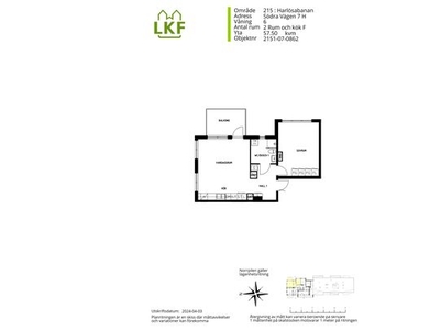 Hyr ett 2-rums lägenhet på 58 m² i Harlösabanan, Lund centrum