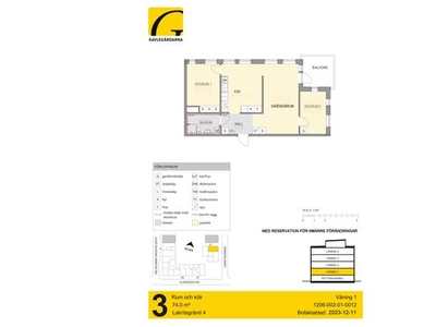 Hyr ett 3-rums lägenhet på 74 m² i Gävle