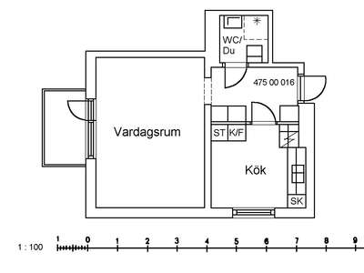 1 rums lägenhet i Skruv