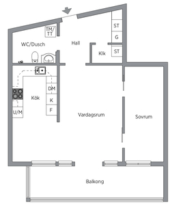 2 rums lägenhet i Linköping