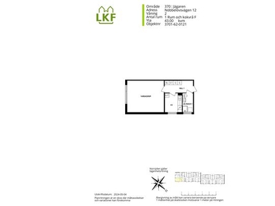 Hyr ett 1-rums lägenhet på 43 m² i Jägaren, Nöbbelöv